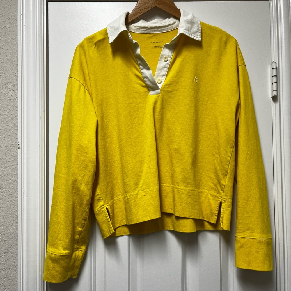Everlane Long Sleeve Cropped Polo Top.